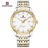Naviforce 9228 Watch For Men - Silver Gold White