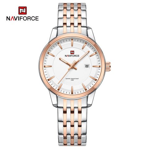 Naviforce 9228 Watch For Women - Silver Rose White