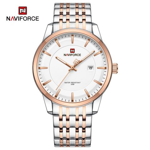 Naviforce 9228 Watch For Men - Silver Rose