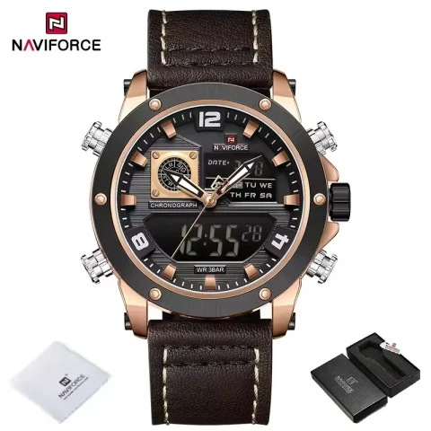 Naviforce 9236 Watch For Men - Rose Coffee