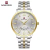 Naviforce 9238 watch for men-Siver Gold