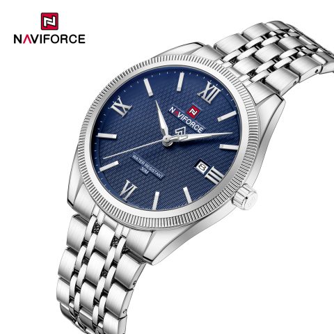 Naviforce 9255 Watch For Men - Silver Blue