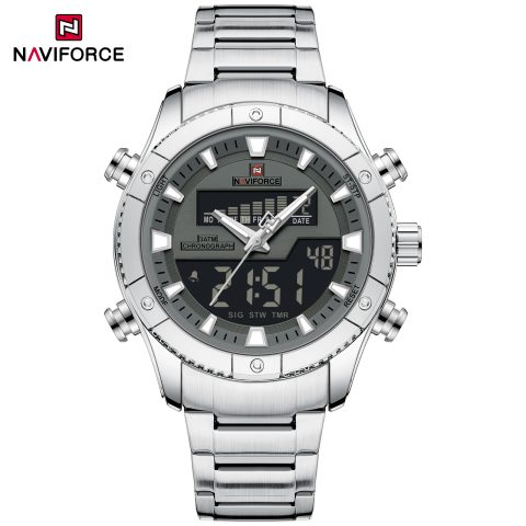 Naviforce 9259 Watch  For Men - Silver Ash
