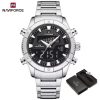 Naviforce 9259 Watch  For Men -  Silver Black