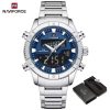 Naviforce 9259 Watch  For Men - Silver Blue