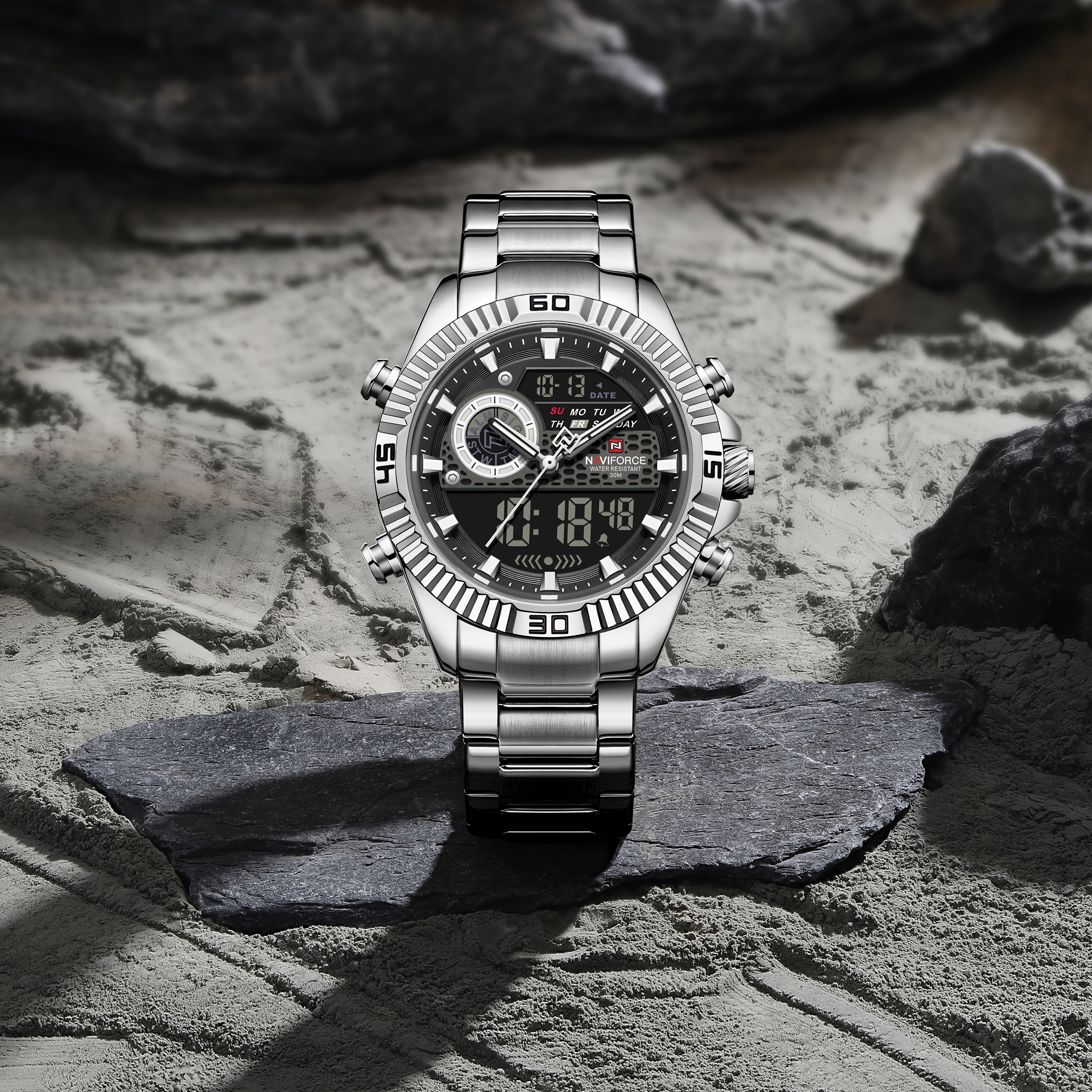 Naviforce 9262 watch for men CH-Silver Black2 Naviforce 9262 watch for men CH-Silver Black