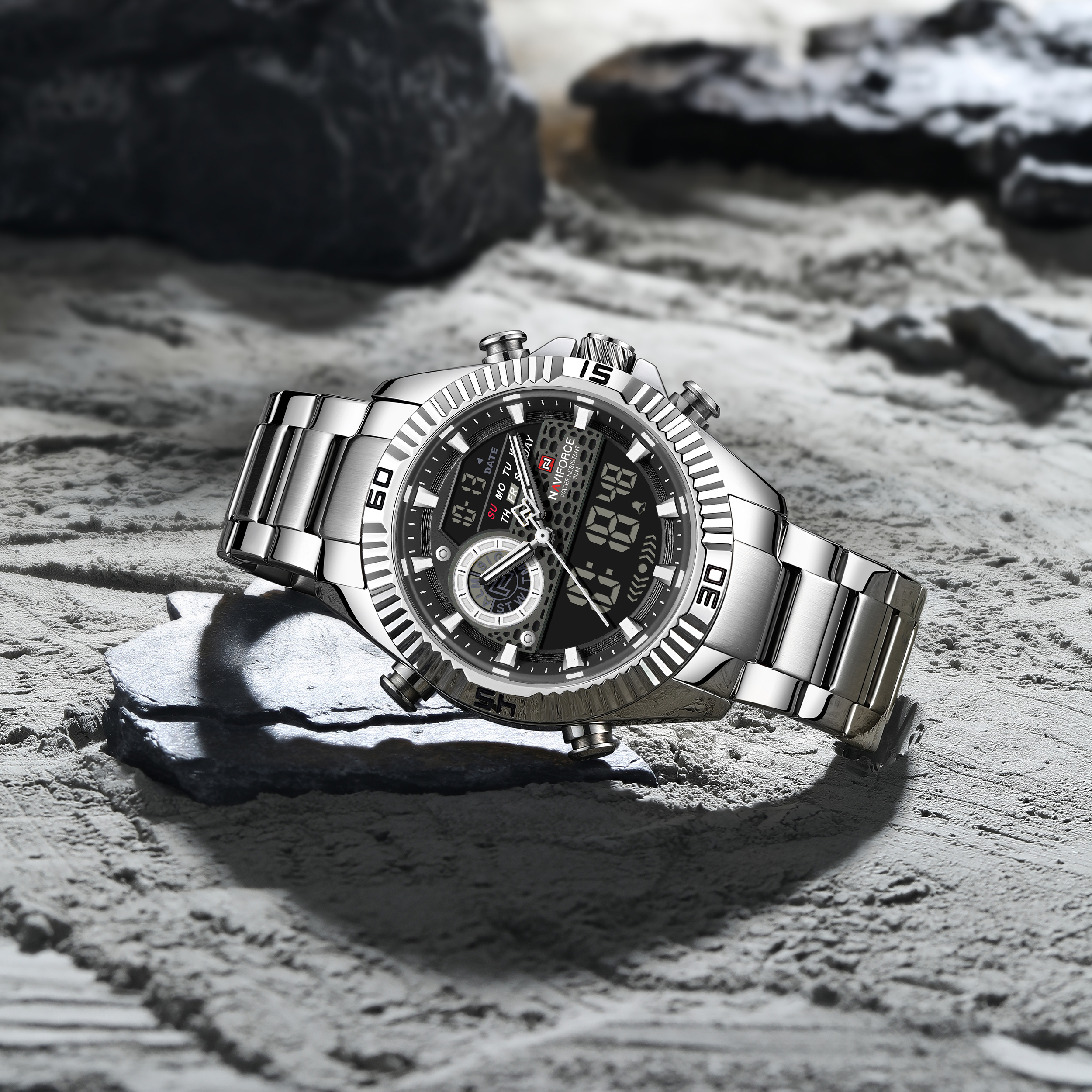 Naviforce 9262 watch for men CH-Silver Black3 Naviforce 9262 watch for men CH-Silver Black