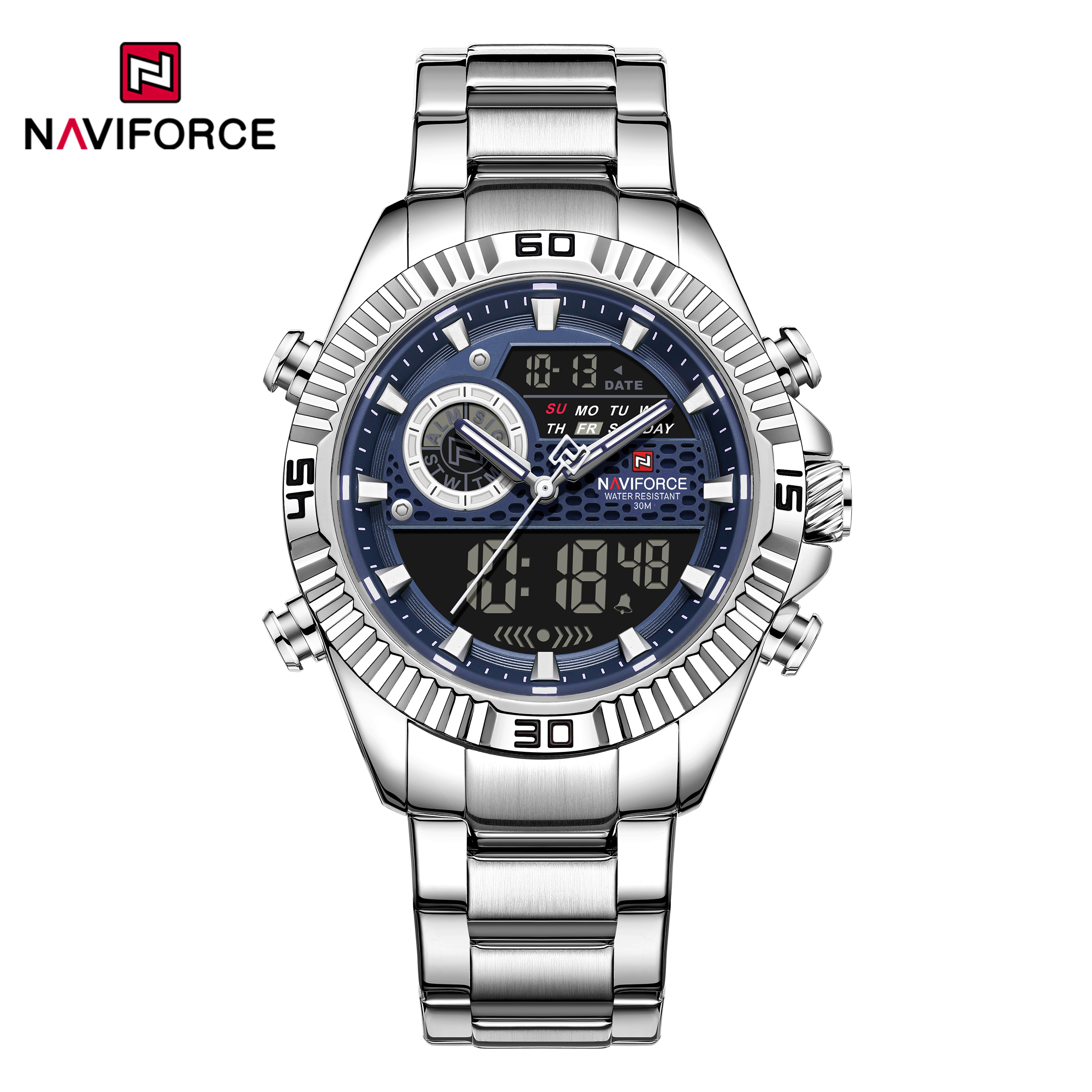 Naviforce 9262 Chain watch for men CH-Silver Blue Naviforce 9262 watch for men CH-Silver Blue