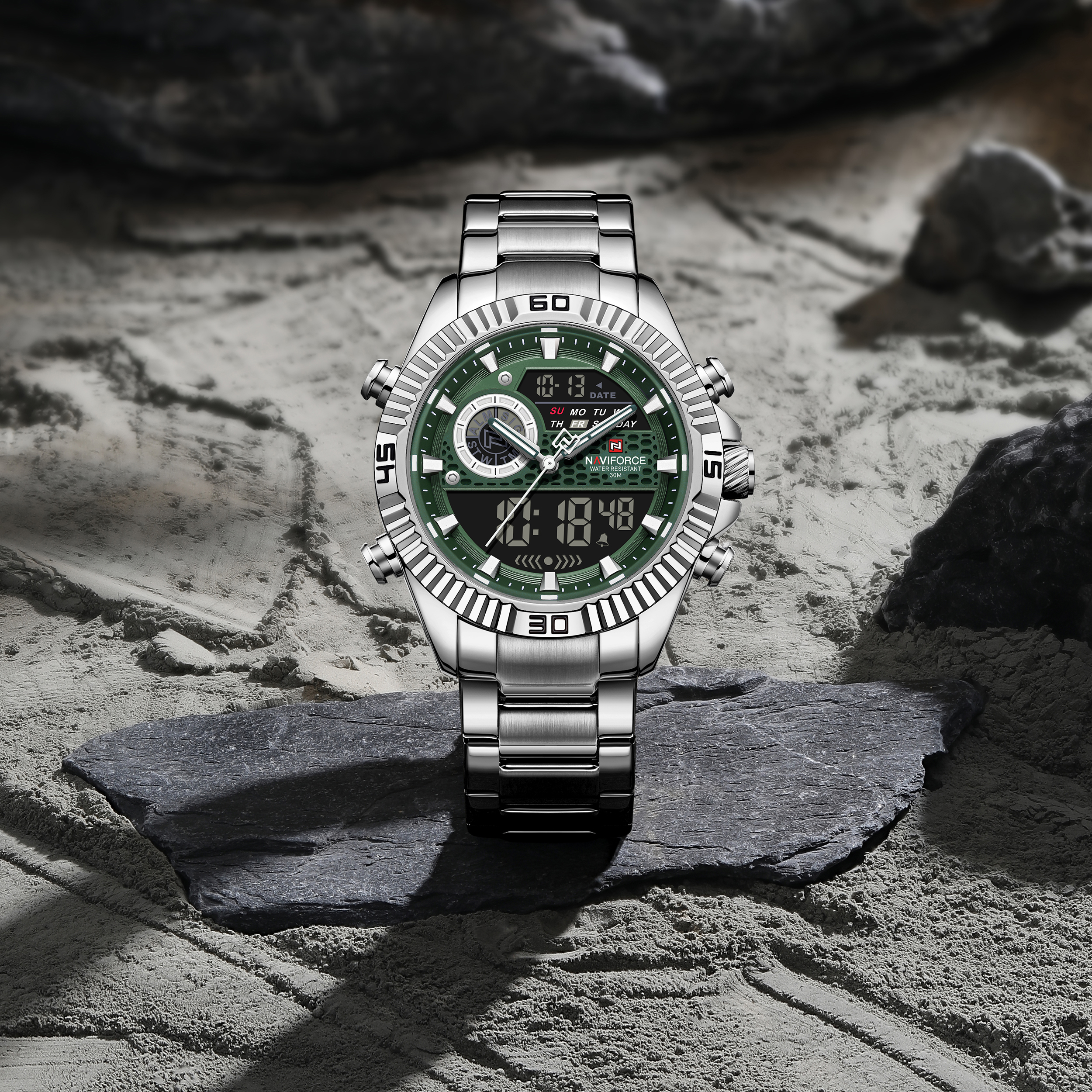 Naviforce 9262 watch for men CH-Silver Green2 Naviforce 9262 watch for men CH-Silver Green