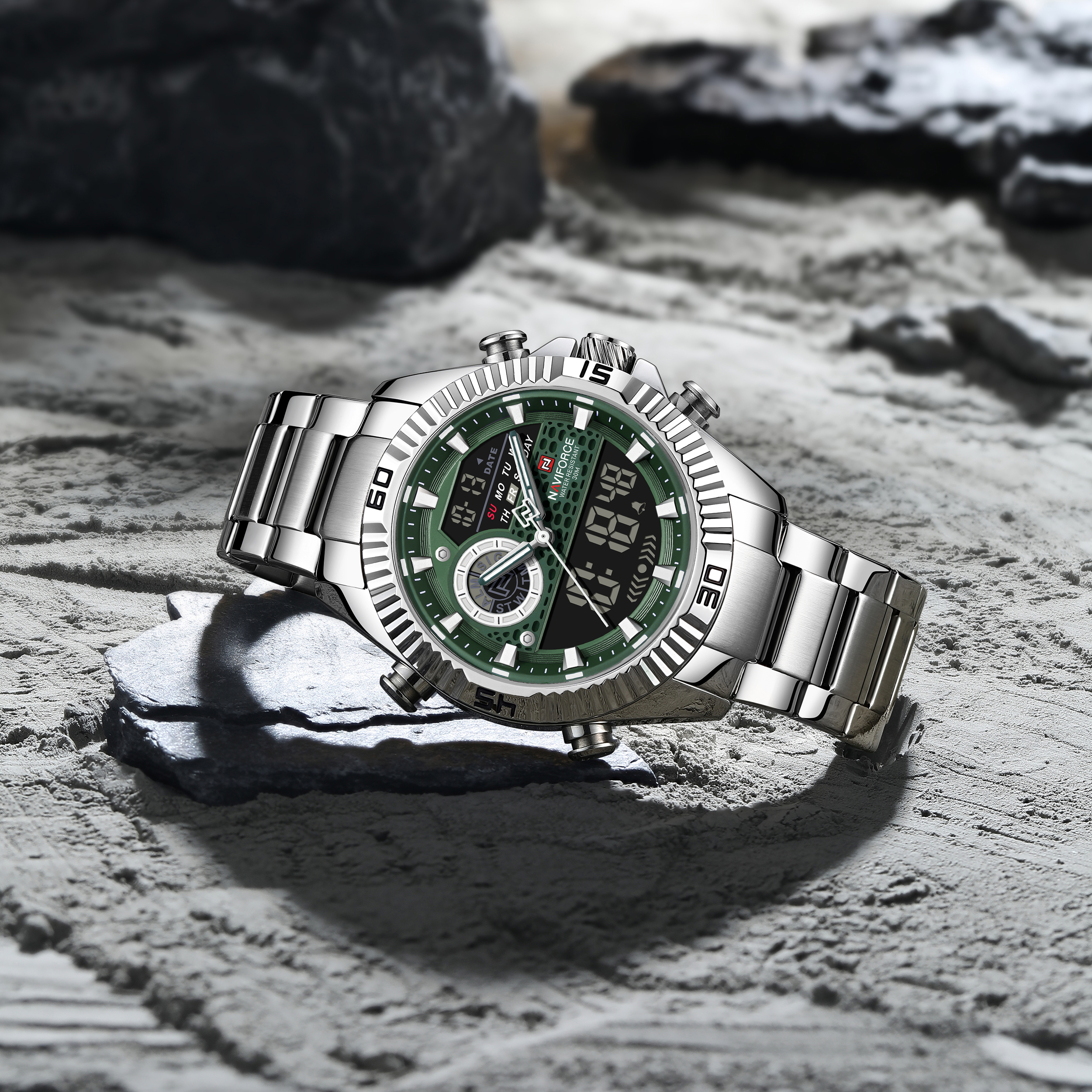 Naviforce 9262 watch for men CH-Silver Green3 Naviforce 9262 watch for men CH-Silver Green