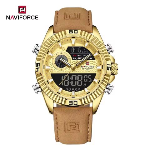 Naviforce 9262 watch for men-Gold.