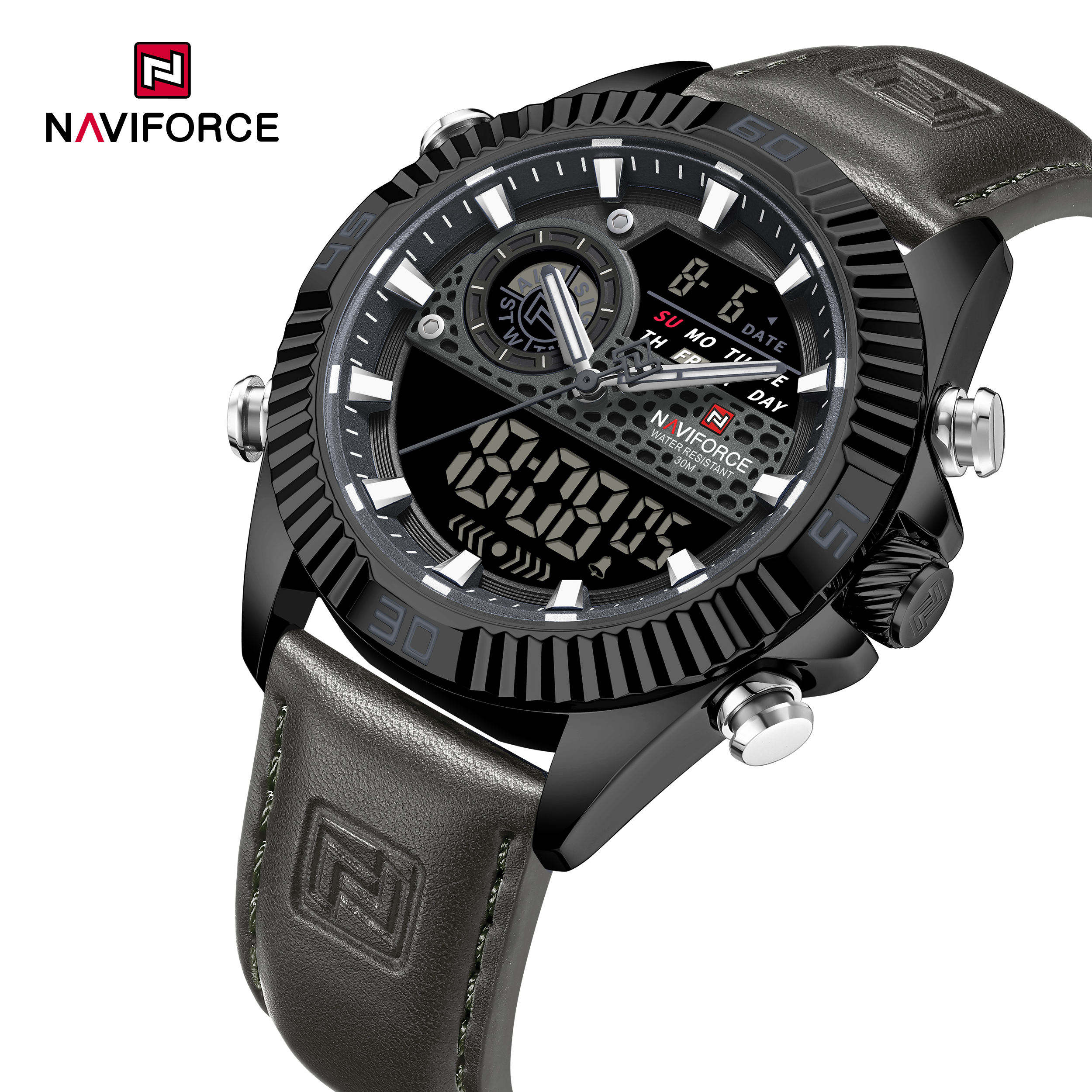Naviforce 9262 watch for men-Gray1 Naviforce 9262 Belt watch for men-Gray