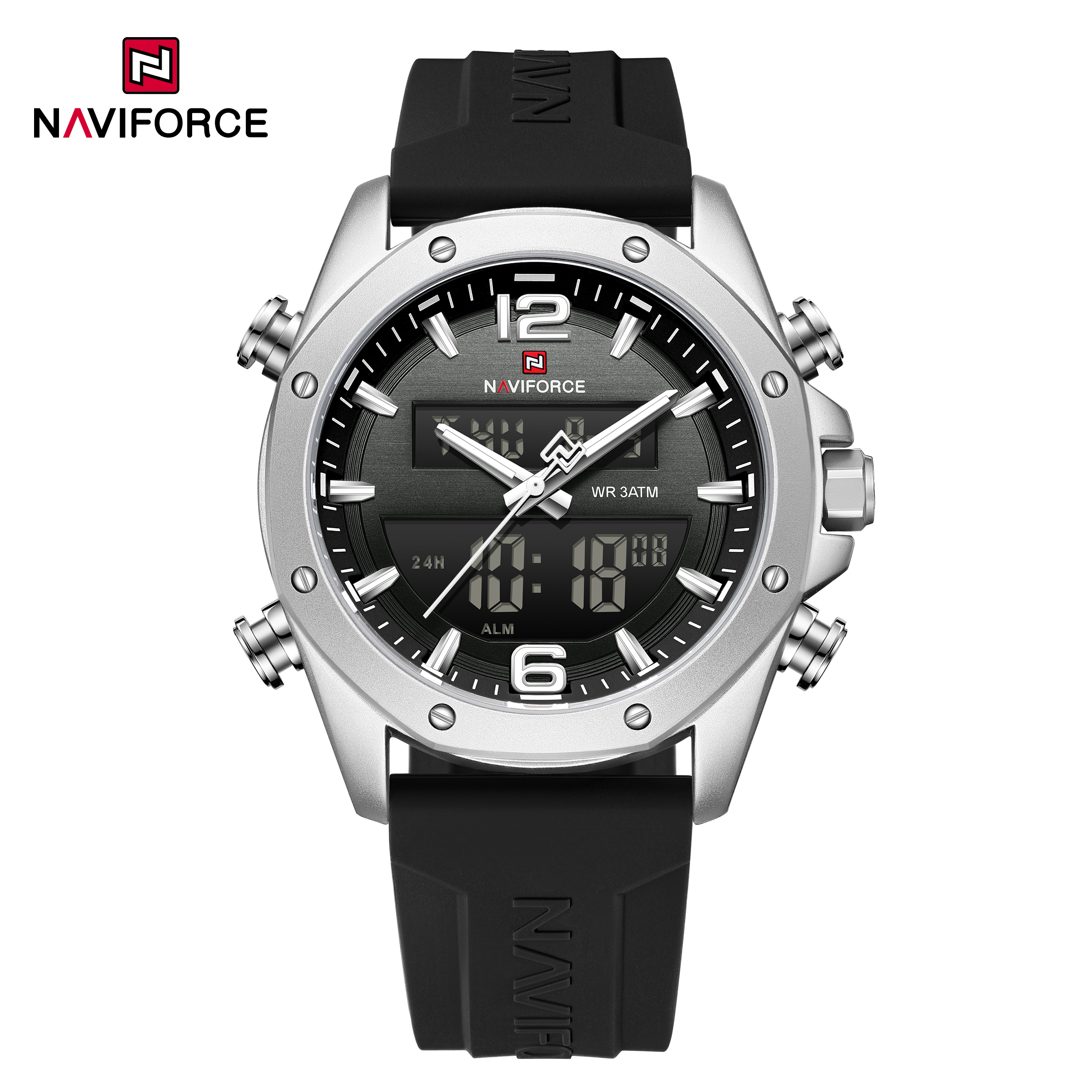 Naviforce 9264 watch for men-Silver Black3 Naviforce 9264 watch for men-Silver Black