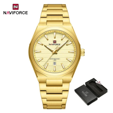 Naviforce 9273 watch for men-Golden