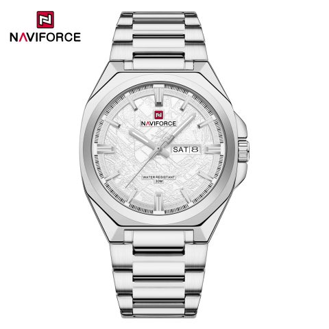 Naviforce 9273 watch for men-Silver