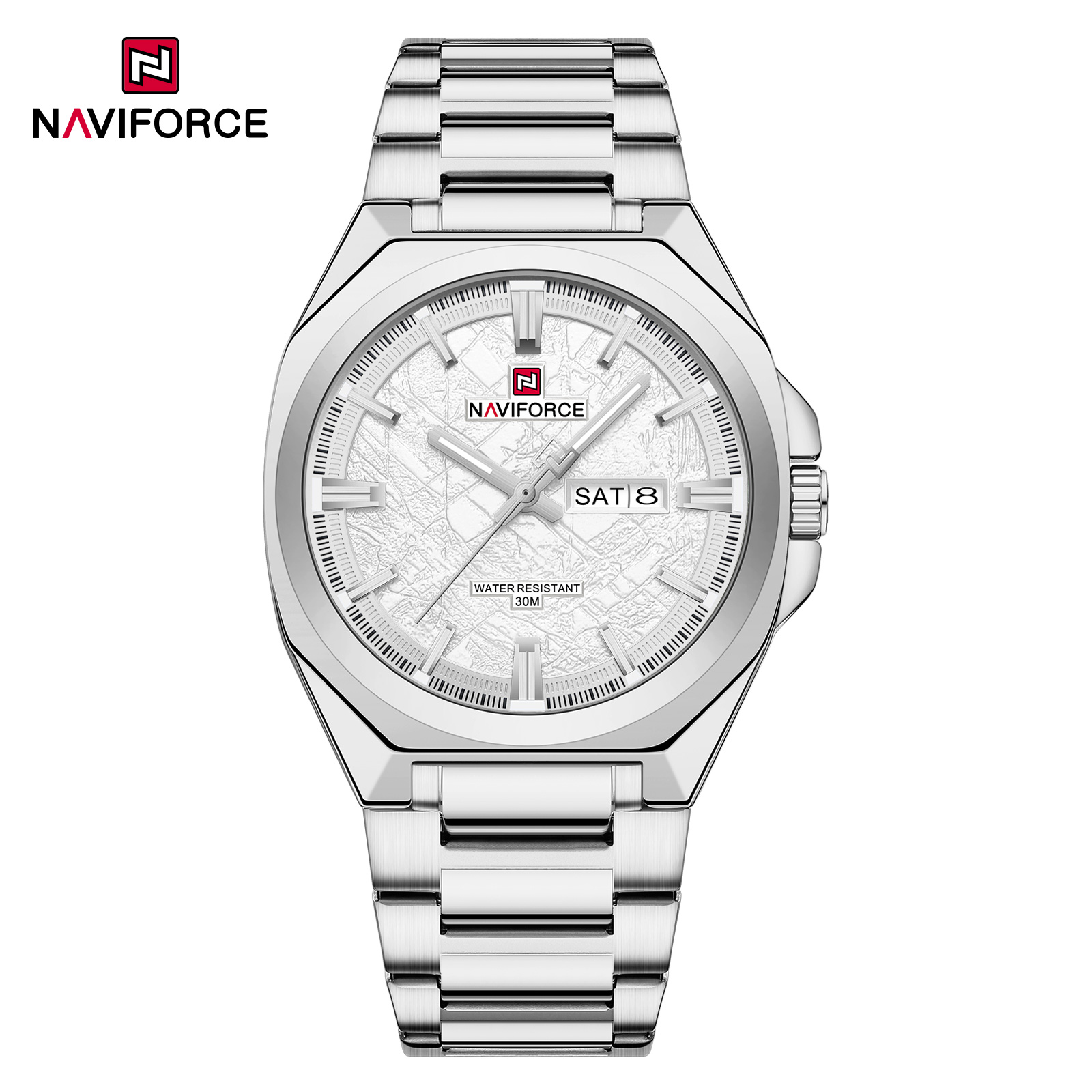Naviforce 9273 watch for men-Silver Naviforce 9273 watch for men-Silver