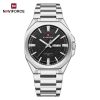 Naviforce 9273 watch for men-Silver Black