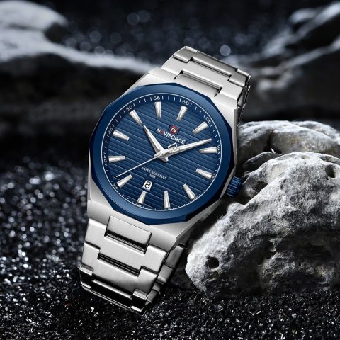 Naviforce 9274 Watch For Men - Silver Blue