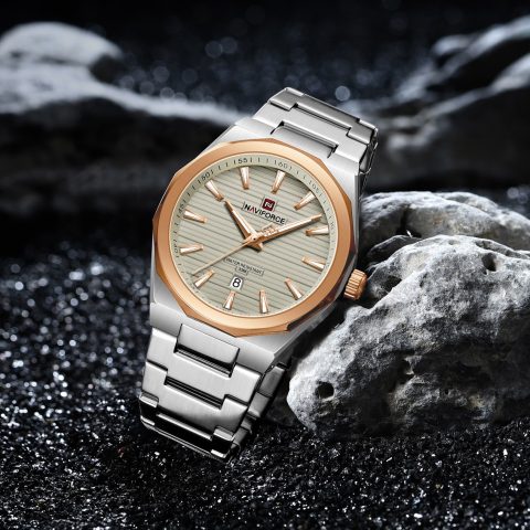 Naviforce 9274 Watch For Men - Silver Rose