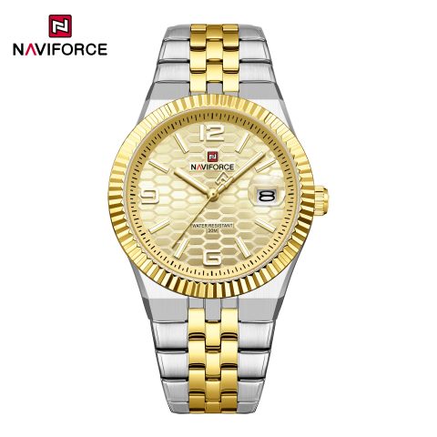 Naviforce 9277 Men's Watch - Silver Gold