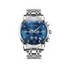 OLEVS 2858 Watch For Men-Silver Blue