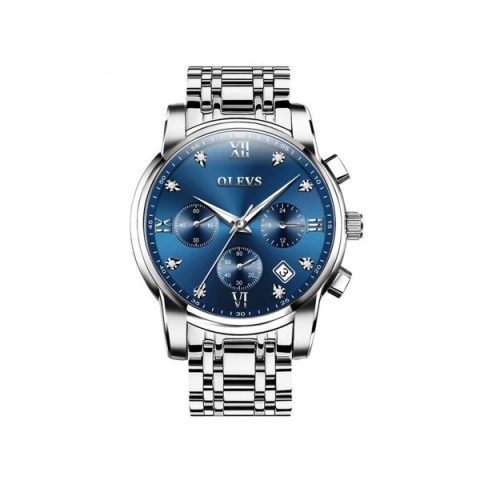 OLEVS 2858 Watch For Men-Silver Blue