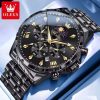 OLEVS 3653 Moon Phase Men’s Watch - Full Black
