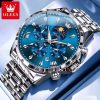 OLEVS 3653 Moon Phase Men’s Watch - Blue