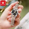 OLEVS 9931 Original For Women Watch - Golden Silver and Black