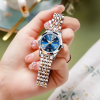 OLEVS 9931 Original For Women Watch- Golden Silver and Blue