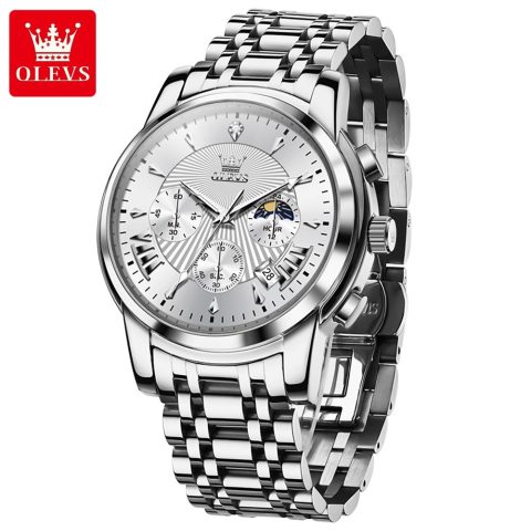 OLEVS 2892 Chronograph Mens Watch-Silver