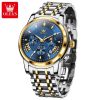 OLEVS 2892 Chronograph Mens Watch-Golden Blue