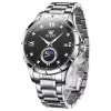 Olevs 2956 Watch For Men – Silver Black