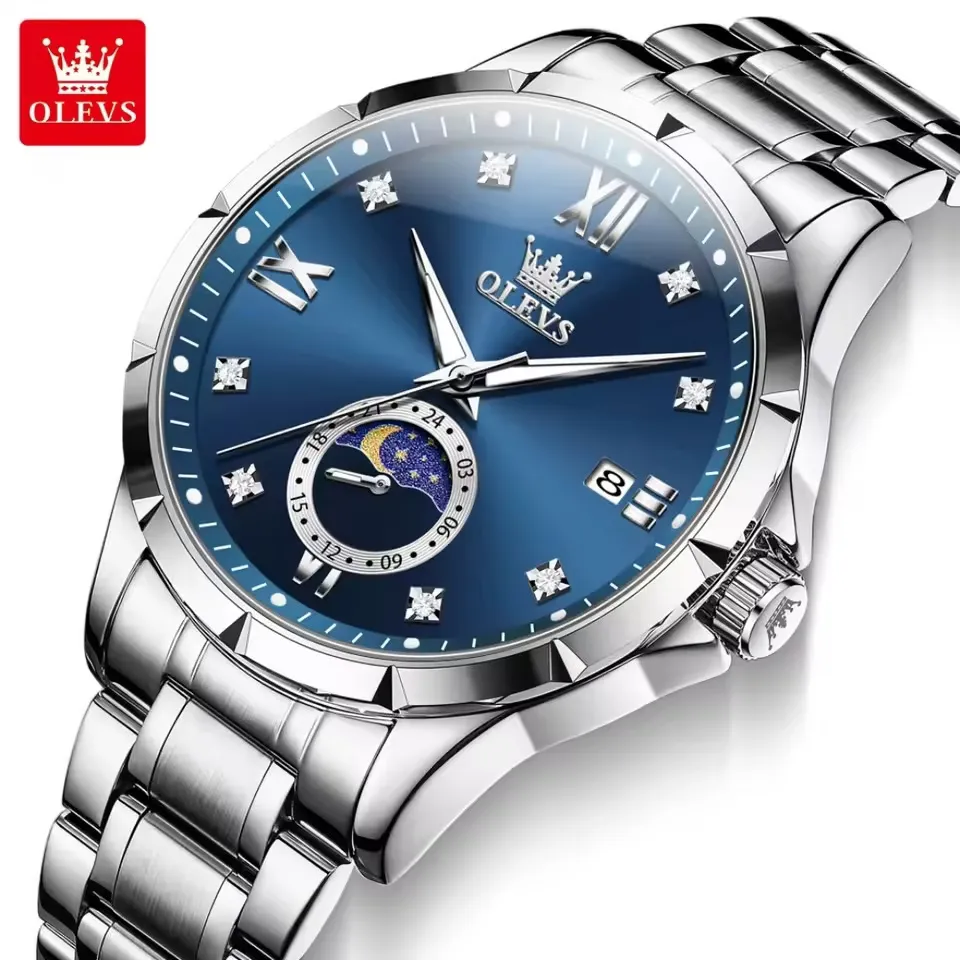 Olevs 2956 CH – Silver Blue 1