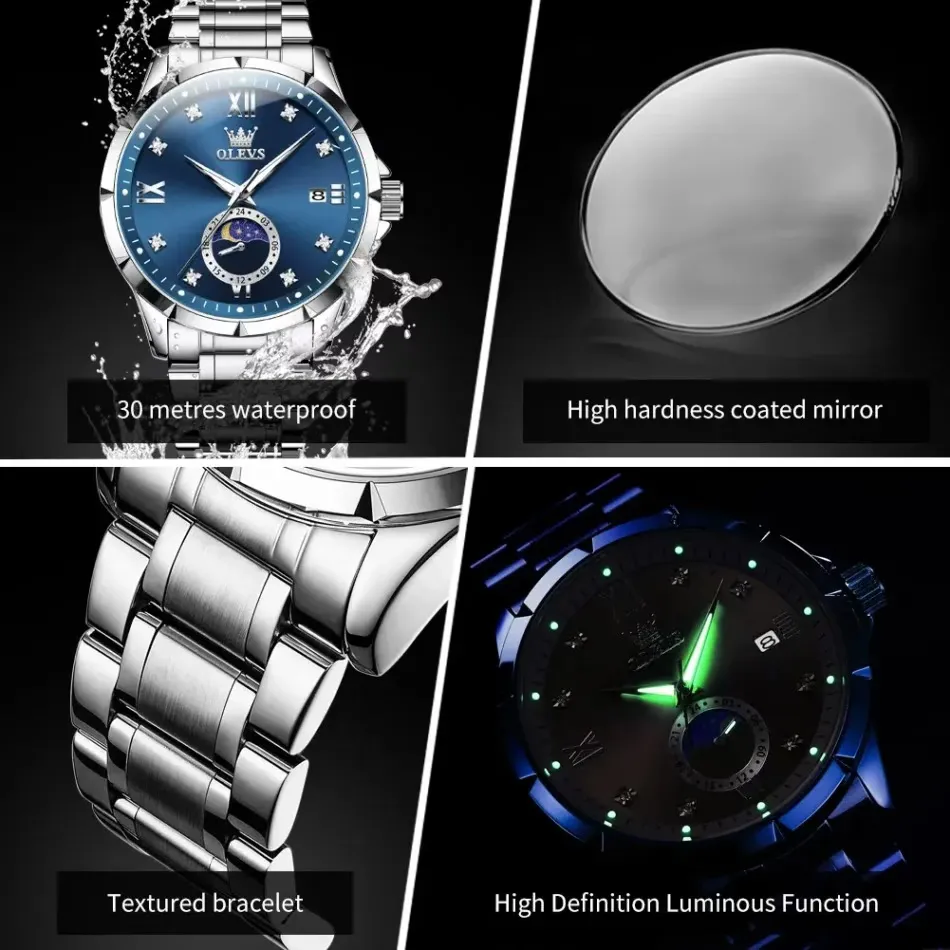 Olevs 2956 CH – Silver Blue 22