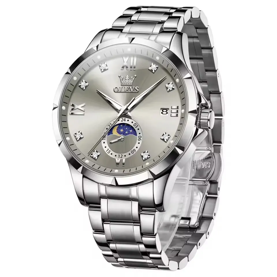 Olevs 2956 Watch For Men – Silver Gray