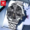 Olevs 3675 Watch For Men - Silver Black