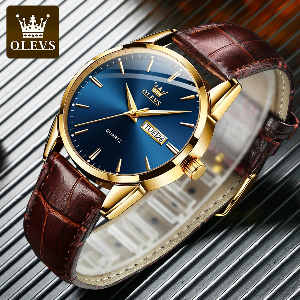 Olevs 6898 Watch For Men – Blue