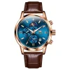 Olevs 9812 Watch For Men - Brown Rose Blue