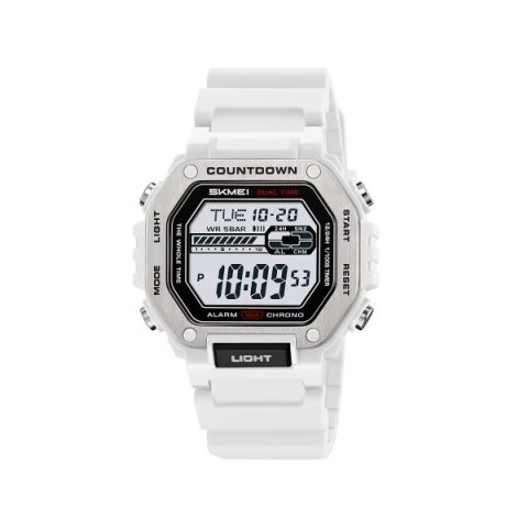 SKMEI 2522 Electronic Sports Men’s Watch-White