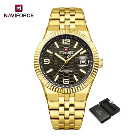 Naviforce 9277 Men's Watch - Gold Black