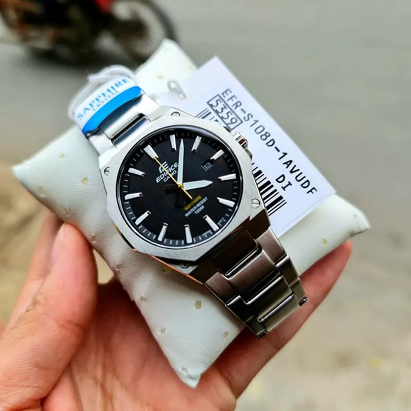 Casio Edifice Slim Line Black Dial Men's Watch- EFR-S108D-1AVUDF Casio Edifice Slim Line Black Dial Men's Watch- EFR-S108D-1AVUDF