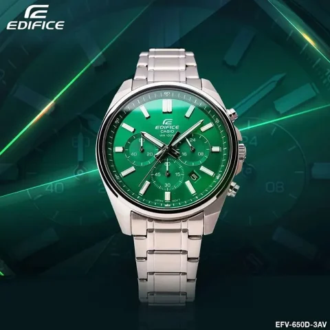 Casio Edifice Green Dial Chronograph Men's Watch EFV-650D-3AVUDF