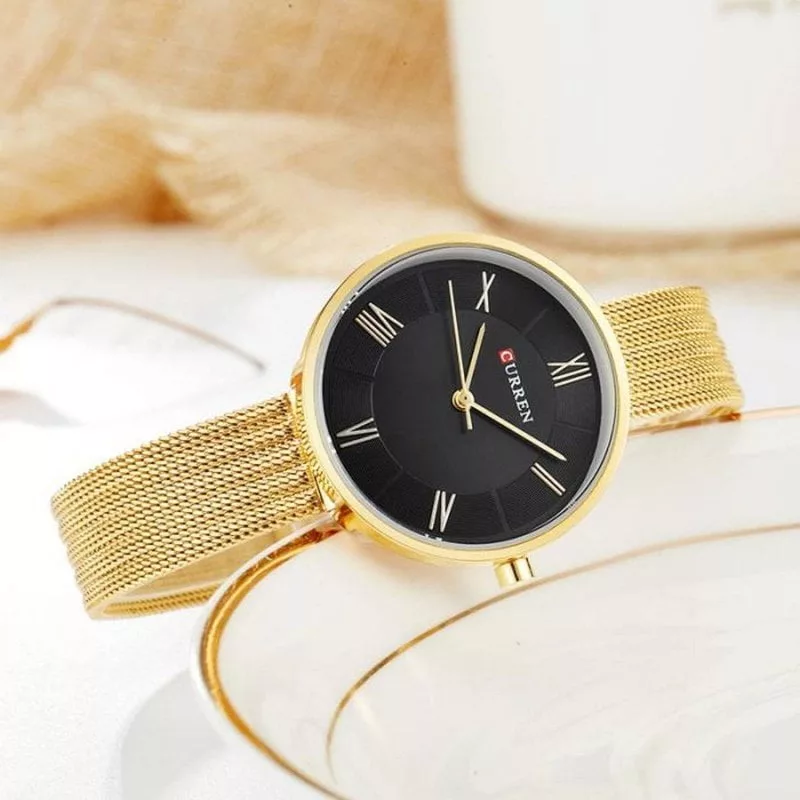 Curren 9020 Watch For Women-Gold Black2 Curren 9020 Watch For Women-Gold Black