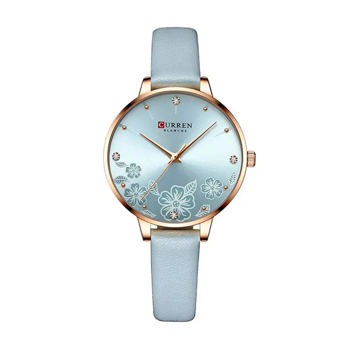 Curren 9068 Belt Watch For Women-Light Blue Curren 9068 Watch For Women-Light Blue