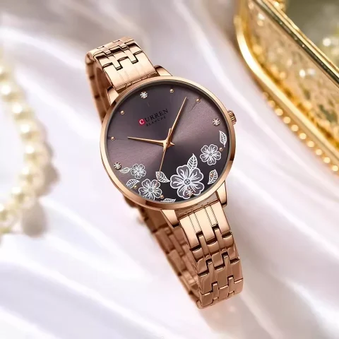 Curren 9068 Watch For Women-Rose Coffee