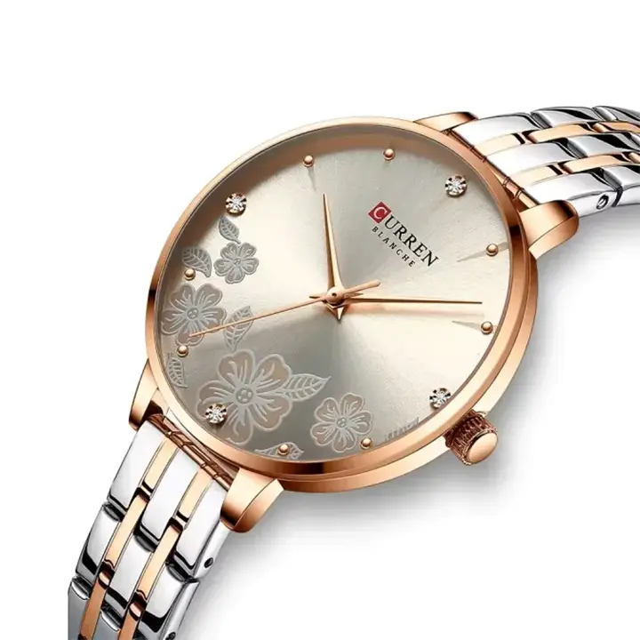 Curren 9068 Watch For Women-Silver Rose1 Curren 9068 Chain Watch For Women-Silver Rose