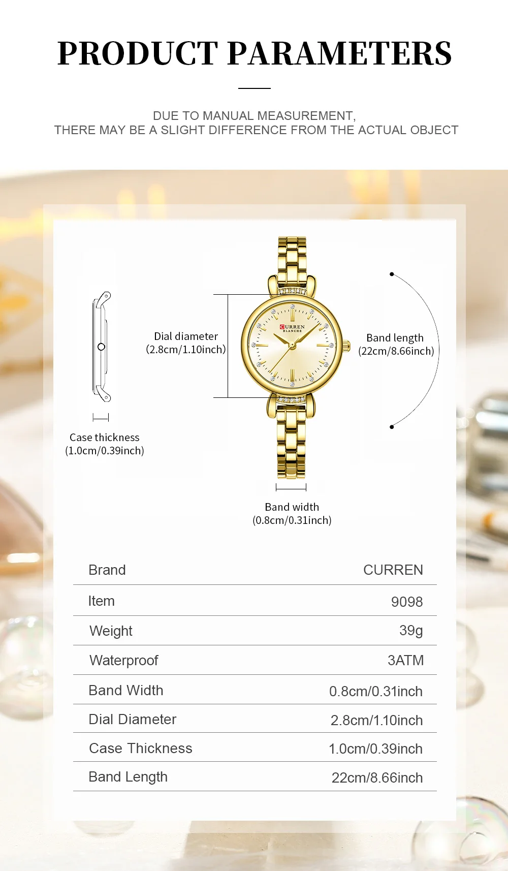 Curren 9098 Watch For Women - Gold4 Curren 9098 Watch For Women - Gold