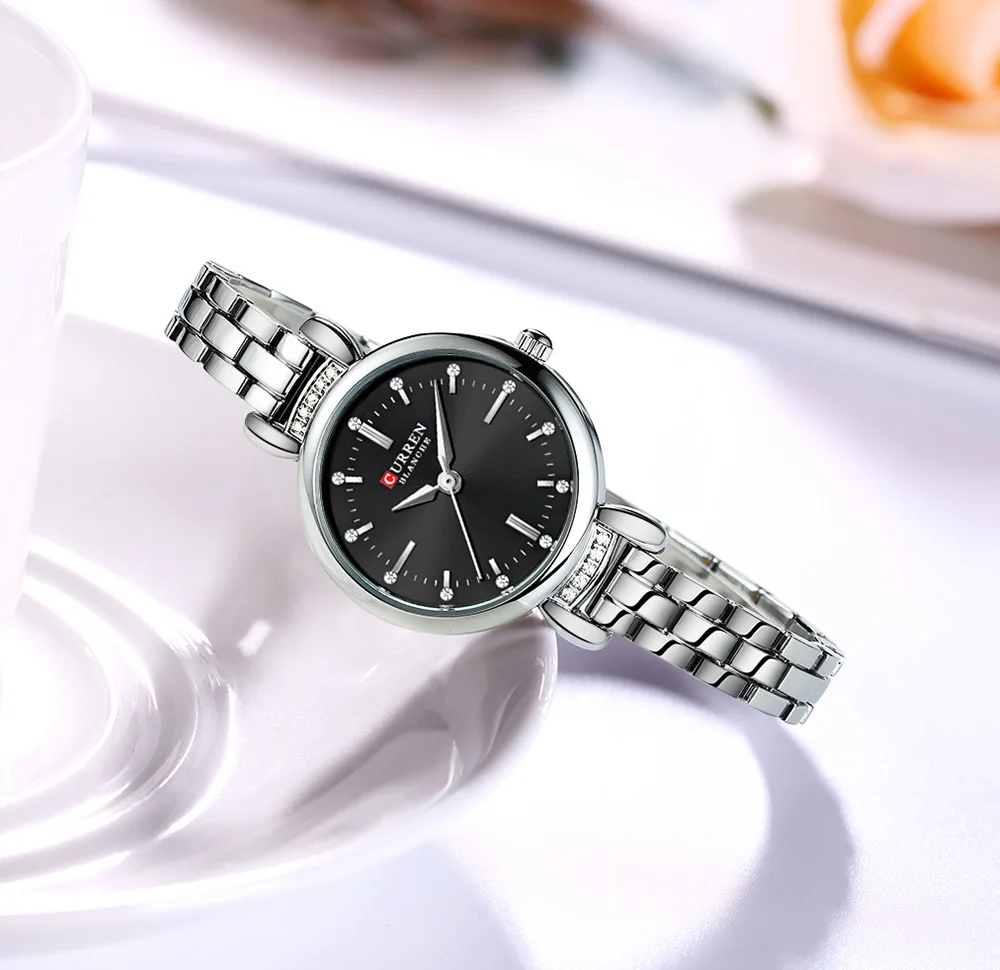 Curren 9098 Watch For Women - Silver Black1 Curren 9098 Watch For Women - Silver Black