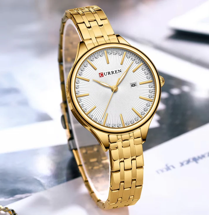 Curren 9099 Watch For Women - Silver 1 Curren 9099 Watch For Women - Gold White